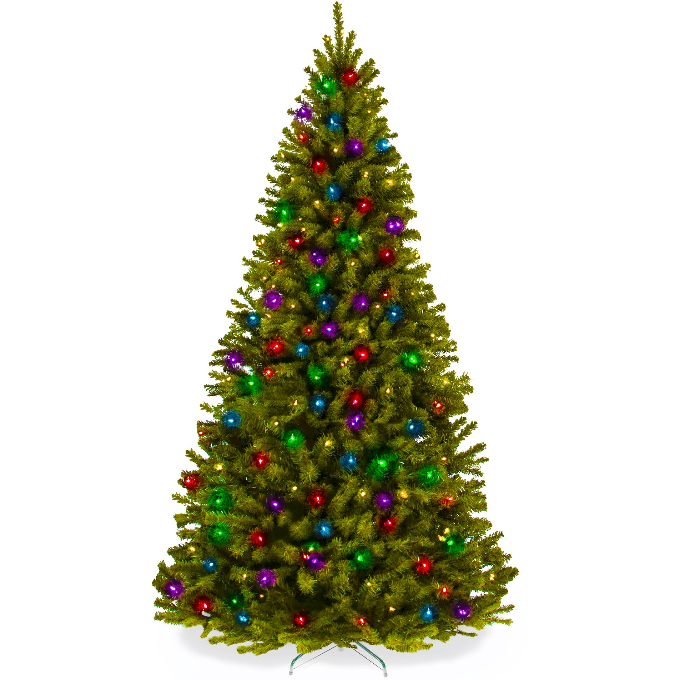 Best Choice Products 9ft Pre-Lit Spruce Hinged Artificial Christmas Tree w/ 900 Multicolored Lights, Stand