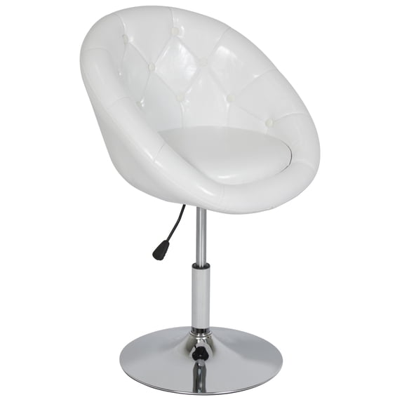 Best Choice Products Adjustable Tufted Round Swivel Accent Chair - White
