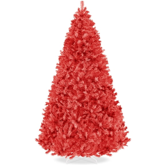 Best Choice Products Artificial Christmas Tree, 6ft Premium Unlit Pine Design, Dense Branches  w/Easy Assembly - Red