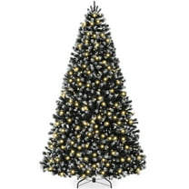 Best Choice Products Artificial Frosted Christmas Tree, 6ft Premium Pre-Lit Spruce Design, Dense Branches  Black Spruce