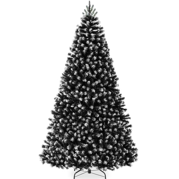 Best Choice Products Artificial Frosted Christmas Tree, 7.5 ft Premium Unlit Spruce Design, Dense Branches - Black Spruce