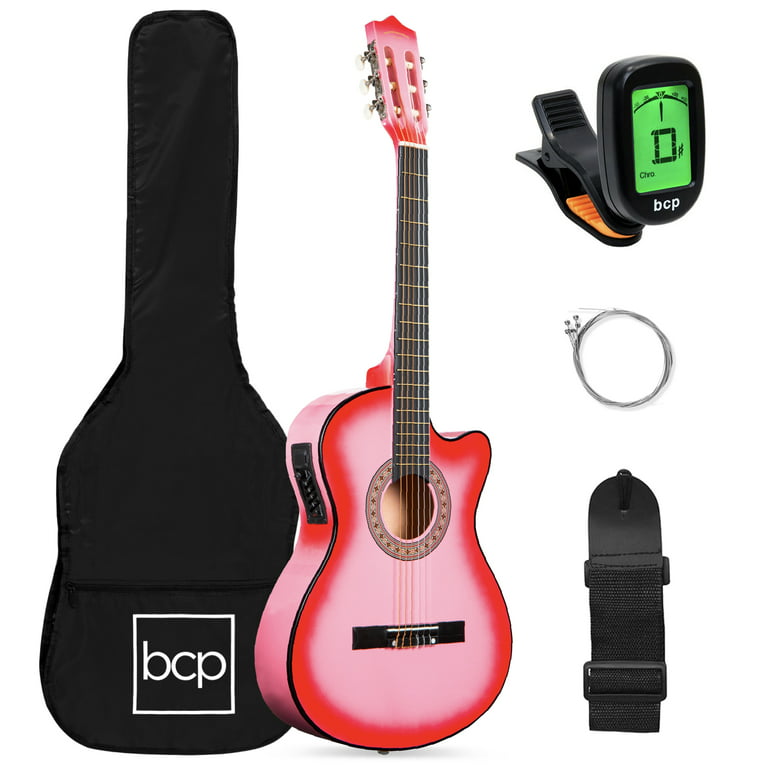 Best Choice Products 30in Kids Acoustic Guitar Beginner Starter  Kit with Electric Tuner, Strap, Case, Strings - Pink : Musical Instruments