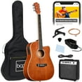 thumbnail image 1 of Best Choice Products Beginner Acoustic Electric Guitar Starter Set 41in w/ Wood Cutaway Design, Gig Bag - Mahogany, 1 of 9