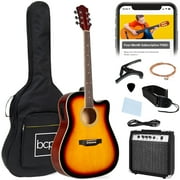 Best Choice Products Beginner Acoustic Electric Guitar Starter Set 41in w/ Wood Cutaway Design, Gig Bag - Sunburst