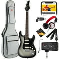 thumbnail image 1 of Best Choice Products Beginner HSS Electric Guitar Kit w/ Headphone Amp, Gig-Bag, Headphones - Silverburst/Black, 1 of 10