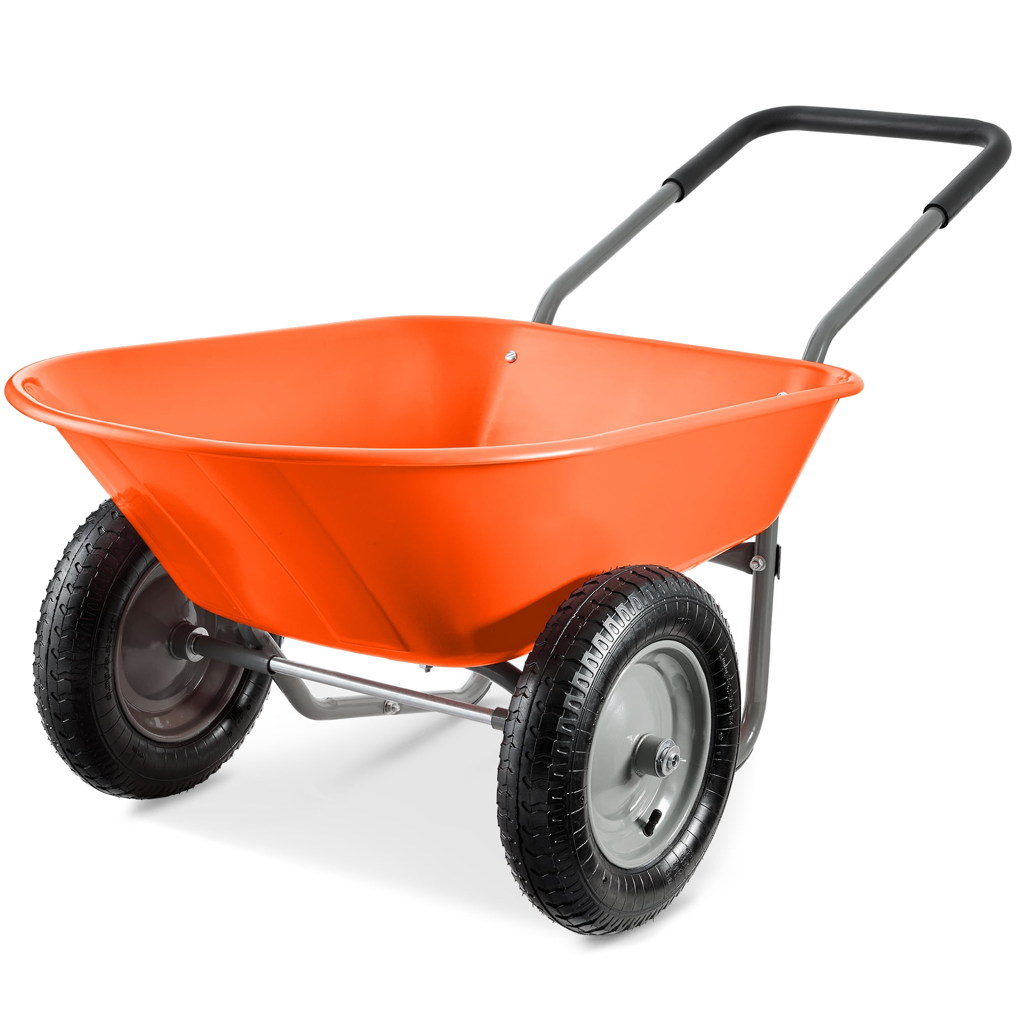 Best Choice Products Dual-Wheel Home Wheelbarrow Yard Garden Cart for ...