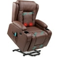 thumbnail image 1 of Best Choice Products Electric Power Lift Recliner Massage Chair Furniture w/ USB Port, Heat, Cupholders - Brown, 1 of 8