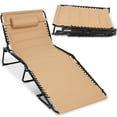 thumbnail image 1 of Best Choice Products Extra Wide Padded Patio Chaise Lounge Chair, Portable Recliner w/ 8 Positions - Tan, 1 of 8