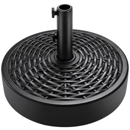 Best Choice Products Fillable Plastic Patio Umbrella Base Stand, Pole Holder w/ 2 Adjustment Knobs, Faux Wicker Pattern