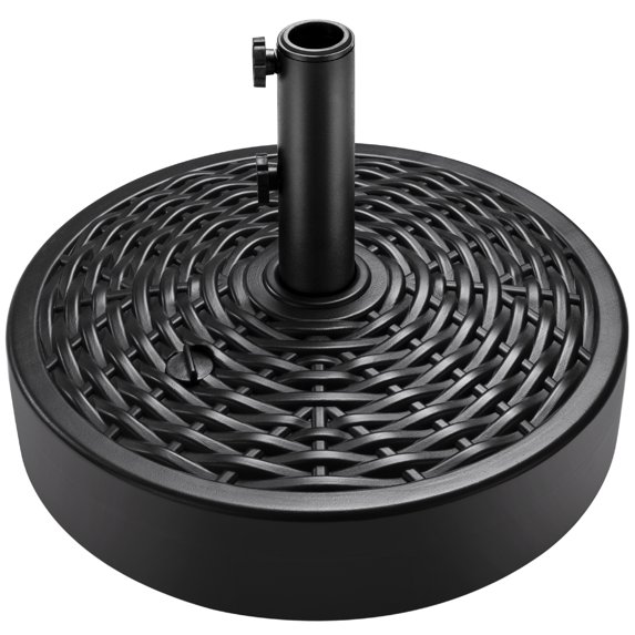 Best Choice Products Fillable Plastic Patio Umbrella Base Stand, Pole Holder w/ 2 Adjustment Knobs, Faux Wicker Pattern