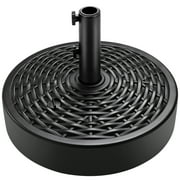 Best Choice Products Fillable Plastic Patio Umbrella Base Stand, Pole Holder w/ 2 Adjustment Knobs, Faux Wicker Pattern