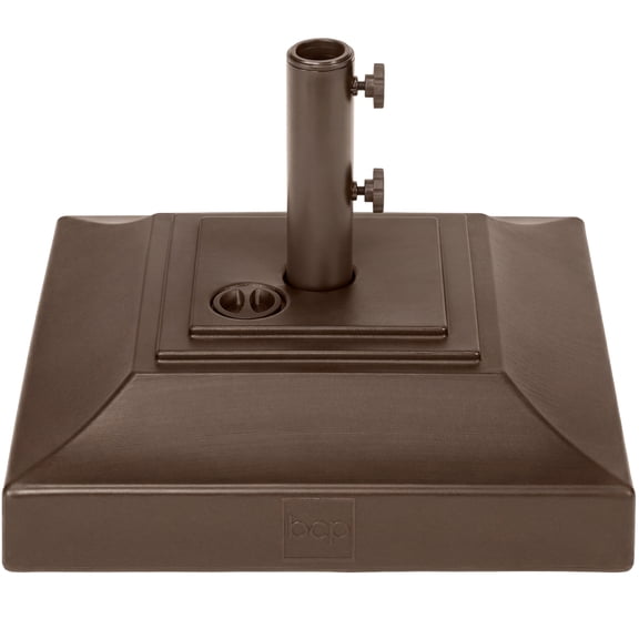 Best Choice Products Fillable Plastic Patio Umbrella Base Stand, Pole Holder w/ Adjustment Knob, Pyramid Design - Brown