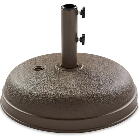 Best Choice Products Fillable Plastic Patio Umbrella Base Stand, Pole Holder w/ Adjustment Knob, Round Dome - Brown