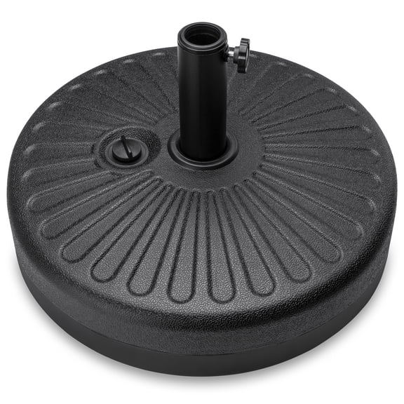 Best Choice Products Fillable Plastic Patio Umbrella Base Stand, Pole Holder w/ Adjustment Knob, Sunray Pattern