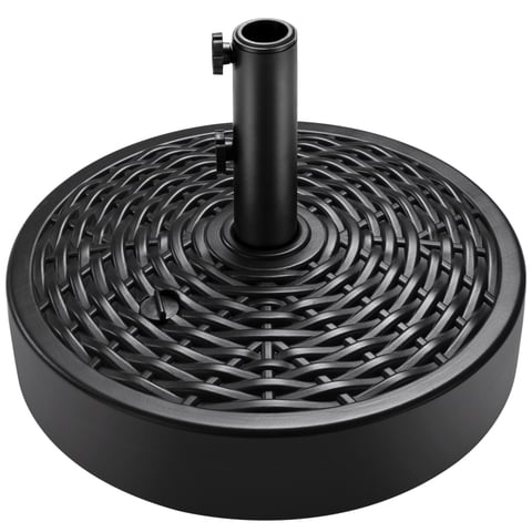 Best Choice Products Fillable Plastic Patio Umbrella Base Stand, Pole Holder w/ Adjustment Knobs, Woven Pattern