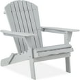 thumbnail image 1 of Best Choice Products Folding Adirondack Chair Outdoor, Wooden Accent Lounge Furniture w/ 350lb Capacity - Gray, 1 of 8