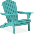 thumbnail image 1 of Best Choice Products Folding Adirondack Chair Outdoor, Wooden Accent Lounge Furniture w/ 350lb Capacity - Turquoise, 1 of 8