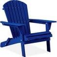 thumbnail image 1 of Best Choice Products Folding Adirondack Chair Outdoor, Wooden Accent Lounge Furniture w/ 350lb Capacity - Coblat Blue, 1 of 7