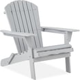 thumbnail image 1 of Best Choice Products Folding Adirondack Chair Outdoor, Wooden Accent Lounge Furniture w/ 350lb Capacity - Slate Gray, 1 of 7