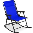 thumbnail image 1 of Best Choice Products Folding Outdoor Zero Gravity Rocking Lounge Chair w/ Headrest Pillow - Cobalt Blue, 1 of 8