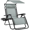 thumbnail image 1 of Best Choice Products Folding Zero Gravity Recliner Patio Lounge Chair w/ Canopy Shade, Headrest, Tray - Stardew, 1 of 8