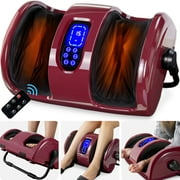 Best Choice Products Foot Massager Machine, Therapeutic Reflexology Massager w/ High-Intensity Rollers - Burgundy