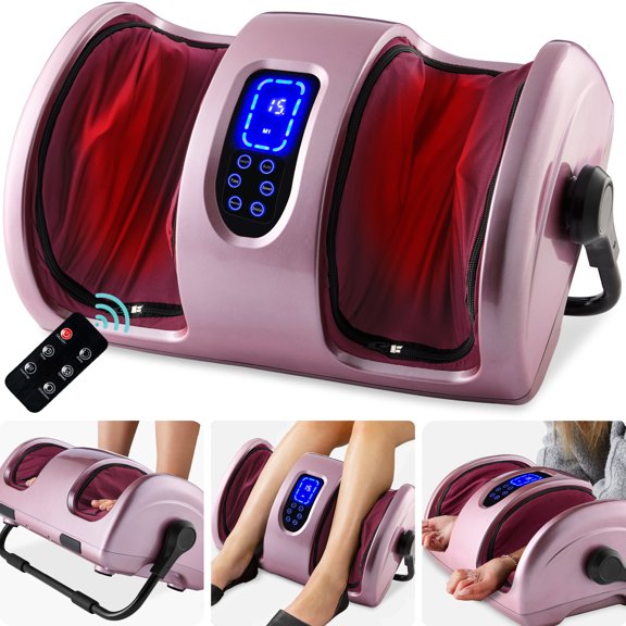 Best Choice Products Foot Massager Machine, Therapeutic Reflexology Massager w/ High-Intensity Rollers - Rose Gold