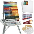 thumbnail image 1 of Best Choice Products French Easel, 32pc Beginners Kit Portable Wooden Adjustable Tripod  w/ Paint Supplies - Gray, 1 of 8