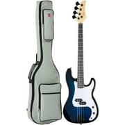 Best Choice Products Full Size Beginner 4-String Electric Guitar Bass Guitar w/ Padded Case - Hollywood Blue/White
