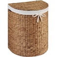 thumbnail image 1 of Best Choice Products Half Moon Laundry Hamper w/ Lid, Half Round Laundry Basket, w/ Removable Liner & Handles - Chestnut, 1 of 9