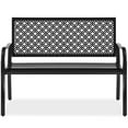Best Choice Products Indoor Outdoor Steel Garden Bench w/ Geometric
