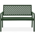 thumbnail image 1 of Best Choice Products Indoor Outdoor Steel Garden Bench w/ Geometric Backrest, Foot Levelers - Dark Green, 1 of 8