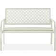 thumbnail image 1 of Best Choice Products Indoor Outdoor Steel Garden Bench w/ Geometric Backrest, Foot Levelers - Ivory, 1 of 8
