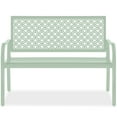 thumbnail image 1 of Best Choice Products Indoor Outdoor Steel Garden Bench w/ Geometric Backrest, Foot Levelers - Mint Green, 1 of 9