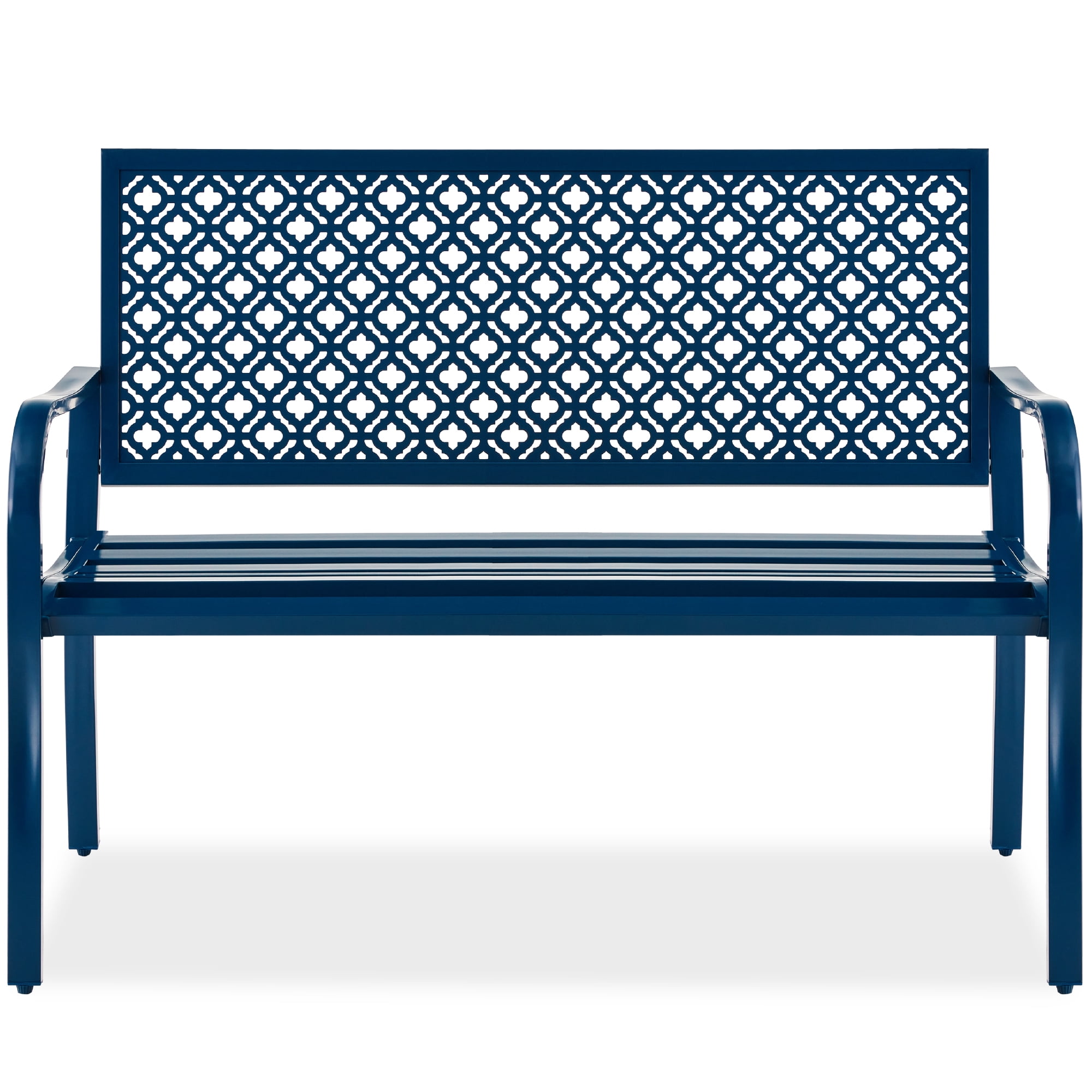 Navy blue outdoor bench sale