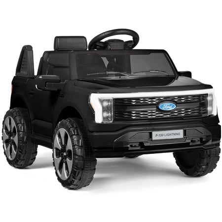 Best Choice Products Kids 12V Ride On Car Officially Licensed Ford Lightning Truck w/ Remote, LED Lights - Black