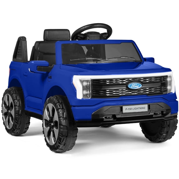 Best Choice Products Kids 12V Ride On Car Officially Licensed Ford Lightning Truck w/ Remote, LED Lights - Blue