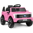 thumbnail image 1 of Best Choice Products Kids 12V Ride On Car Officially Licensed Ford Lightning Truck w/ Remote, LED Lights - Pink, 1 of 9