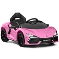 thumbnail image 1 of Best Choice Products Kids 12V Ride-On Car Officially Licensed Lamborghini Revuelto w/ Remote, LED Lights - Pink, 1 of 9