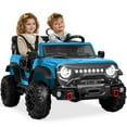 thumbnail image 1 of Best Choice Products Kids 24V 2-Seater Electric Ride-On Car Truck w/ Parent Control, Bluetooth, LED Lights - Light Blue, 1 of 10