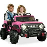 Best Choice Products Kids 24V 2-Seater Electric Ride-On Car Truck w/ Parent Control, Bluetooth, LED Lights - Pink