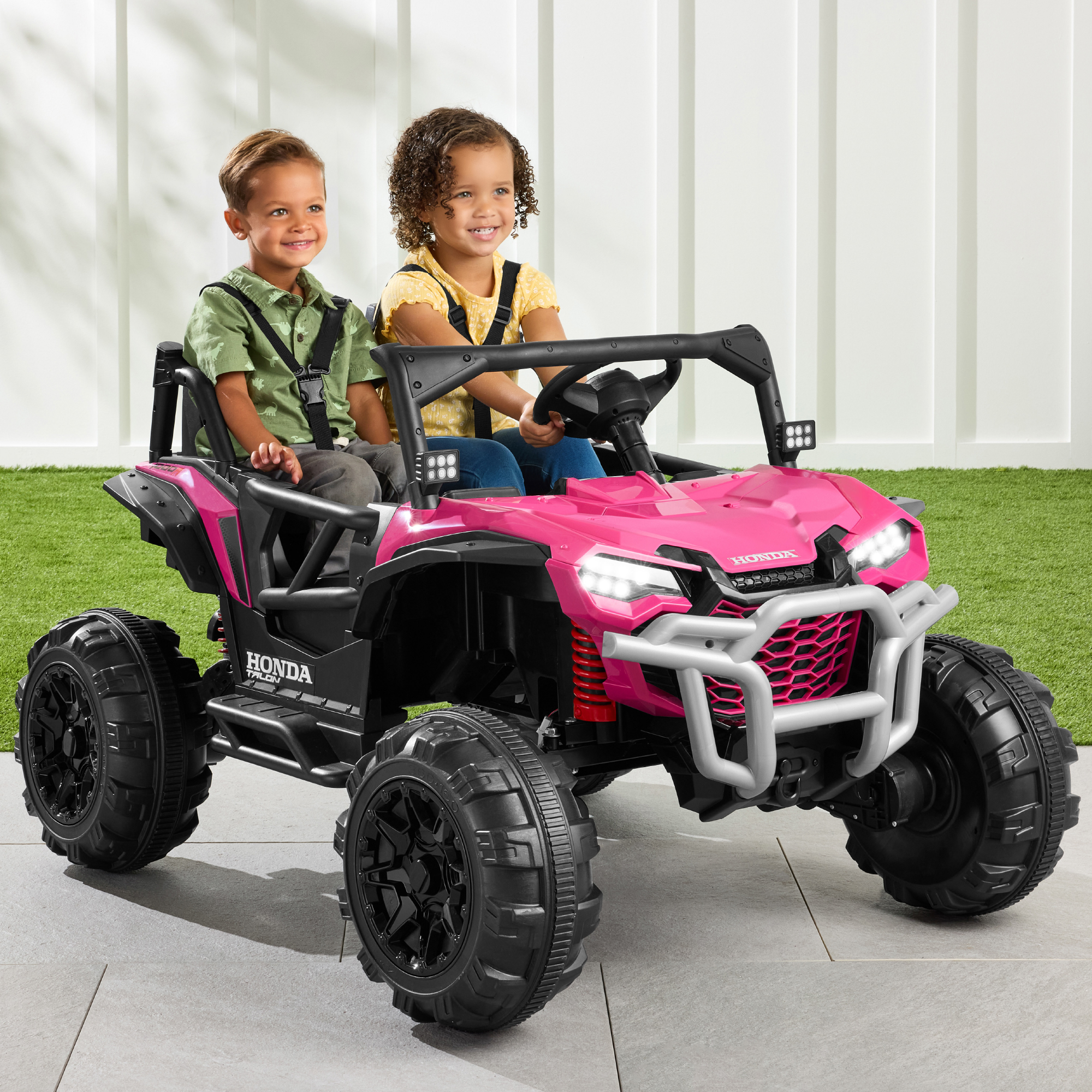 Best Choice Products Kids 24V Electric Ride-On UTV, Officially Licensed Honda Talon w/ Remote, LED Lights - Pink