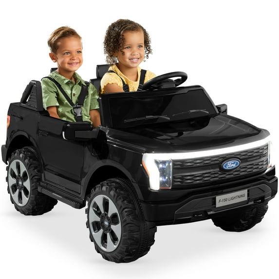 Best Choice Products Kids 24V Ride On Truck Officially Licensed Ford Lightning w/ Remote, LED Lights, 2 Speeds - Black