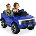 thumbnail image 1 of Best Choice Products Kids 24V Ride On Truck Officially Licensed Ford Lightning w/ Remote, LED Lights, 2 Speeds - Blue, 1 of 9