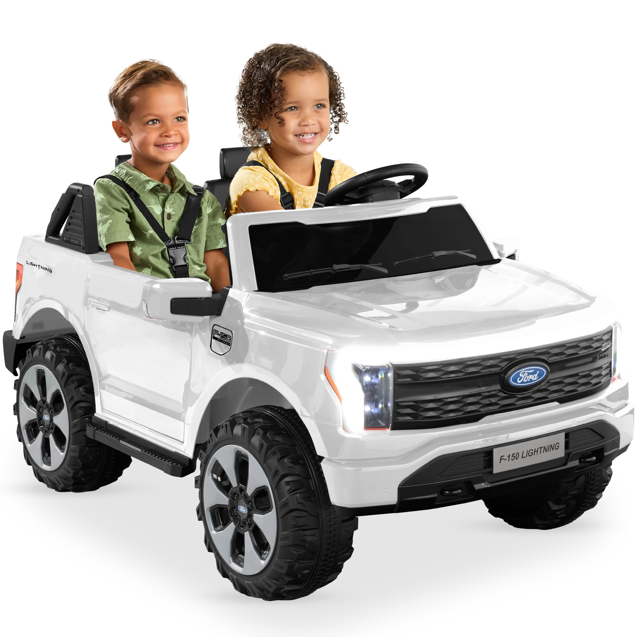 White 24V Electric Ride-On Truck with Remote Control