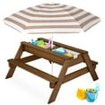 thumbnail image 1 of Best Choice Products Kids 3-in-1 Outdoor Sand and Water Activity Picnic Table with Umbrella - Tan, 1 of 7