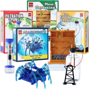 Best Choice Products Kids 4-in-1 Science Project Kit, STEM & STEAM DIY Maze, Water, Spider, Battery Lab Experiments