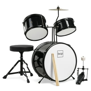 Glarry Black Drum Kit 5 Pieces Black for Beginner with Accessories. 