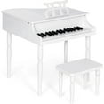 thumbnail image 1 of Best Choice Products Kids Classic 30-Key Mini Piano w/ Lid, Bench, Folding Music Rack, Song Book, Stickers - White, 1 of 8