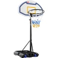 thumbnail image 1 of Best Choice Products Kids Height-Adjustable Basketball Hoop, Portable Backboard System w/ 2 Wheels - Blue/Yellow, 1 of 7